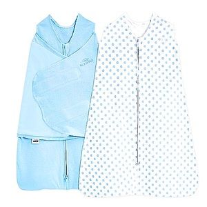 Halo Sleepsack Swaddle and wearable blanket organic cotton gift set in blue NWOT